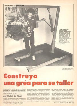 Construya una grúa para su taller - Agosto 1983