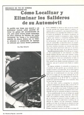 Cómo Localizar y Eliminar los Salideros de su Automóvil - Junio 1972