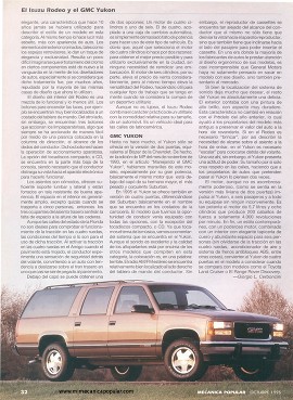 Dos deportivos/utilitarios: el Isuzu Rodeo y el GMC Yukon - Octubre 1995