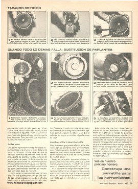 Arreglando altavoces - Junio 1983