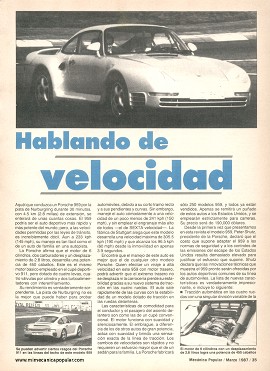 Hablando de velocidad - Porsche 959 y 928S 4 - Marzo 1987