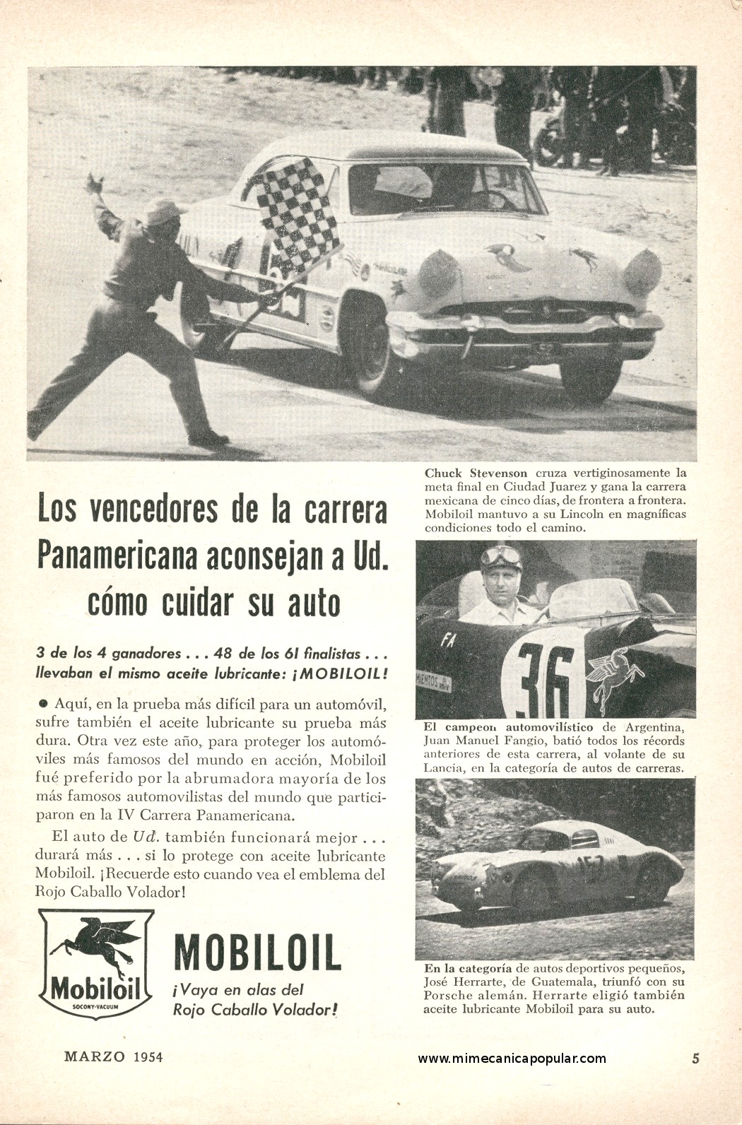 Publicidad - Mobiloil - Marzo 1954