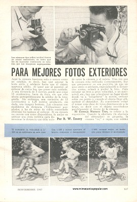 Cinco Consejos para Mejores Fotos Exteriores - Noviembre 1947