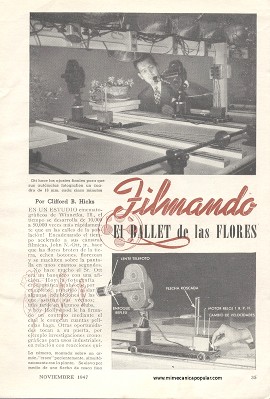 Filmando el ballet de las flores - Noviembre 1947