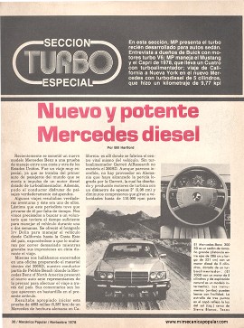 Mercedes Benz Diesel con Turboalimentador - Noviembre 1978