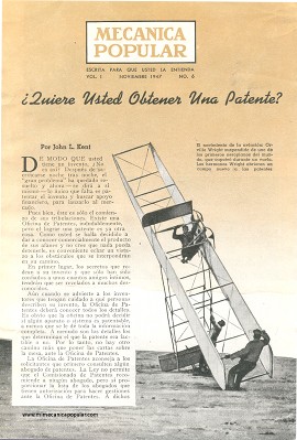 ¿Quiere Usted Obtener Una Patente? - Noviembre 1947