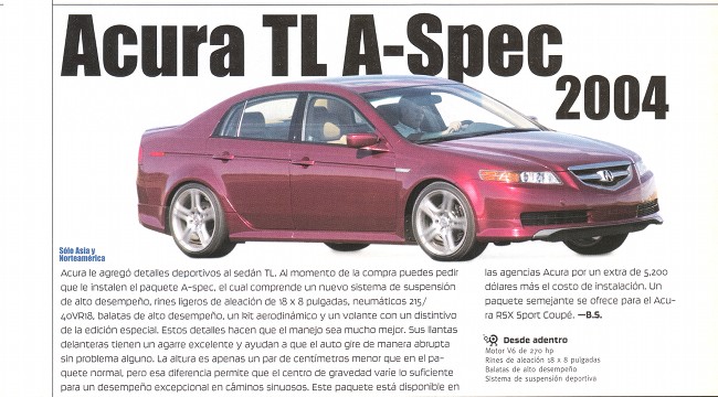 Acura TL A-Spec - Abril 2004