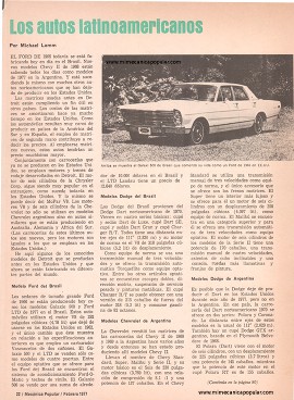 Los autos latinoamericanos - Febrero 1977