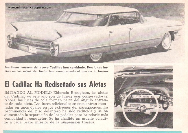 El Cadillac Ha Rediseñado sus Aletas - Enero 1960