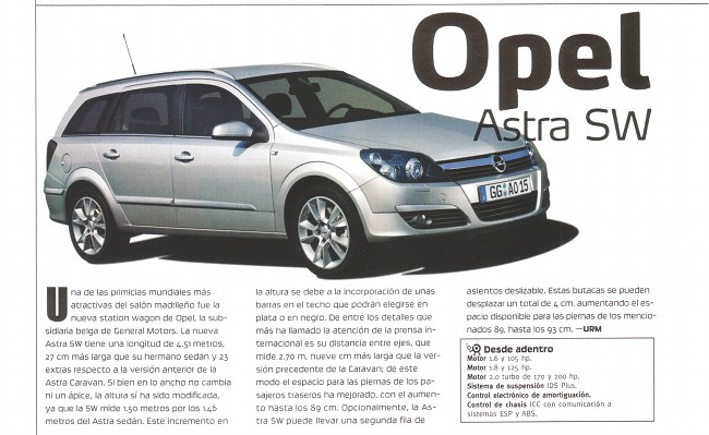 Opel Astra SW - Agosto 2004