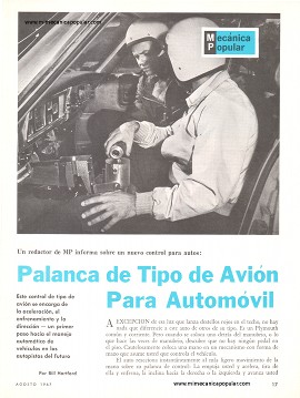 Palanca de Tipo de Avión Para Automóvil - Agosto 1967
