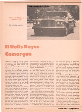 El Rolls Royce Camargue - Mayo 1977