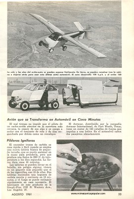 Avión que se Transforma en Automóvil en Cinco Minutos - Agosto 1961