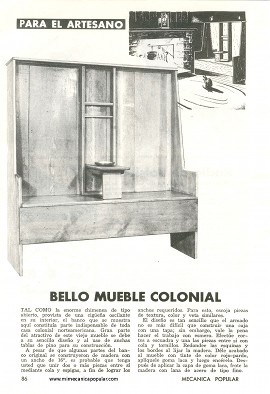 Bello Mueble Colonial - Diciembre 1961