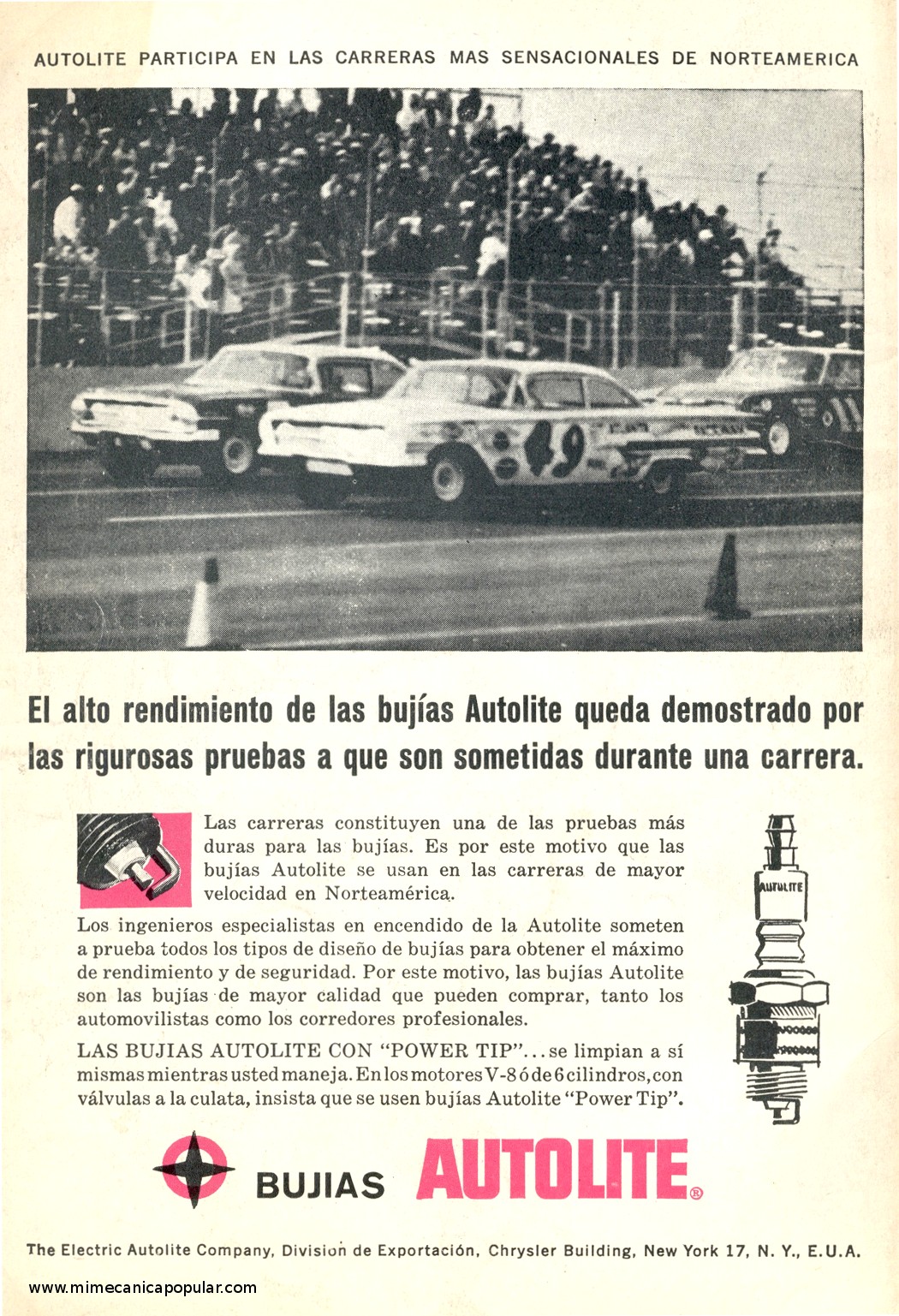 Publicidad - Bujías Autolite - Febrero 1961