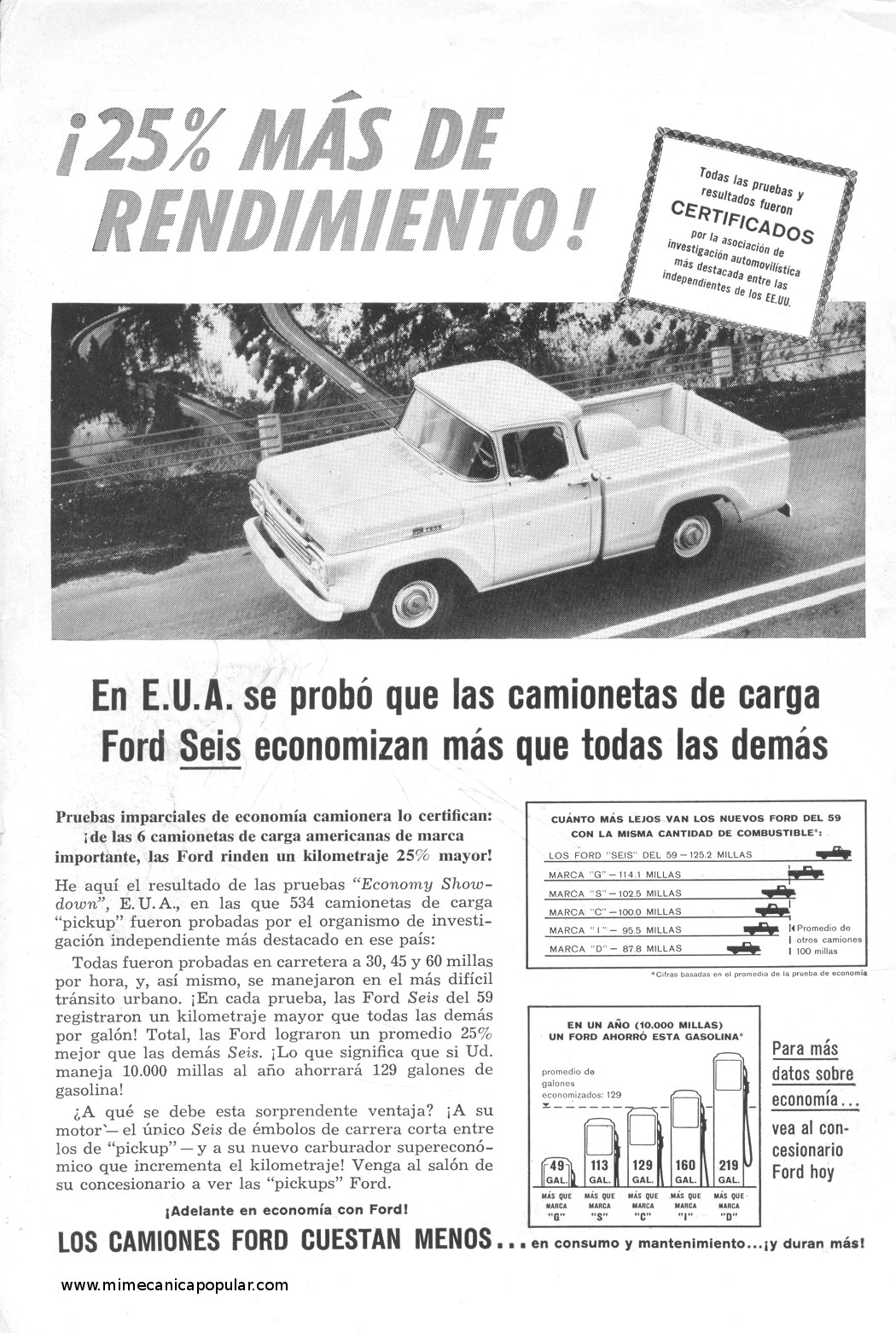 Publicidad - Camionetas Ford - Julio 1959