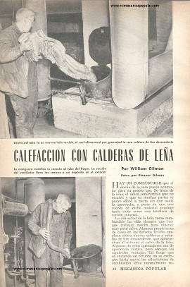 Calefacción con Calderas de Leña - Enero 1953