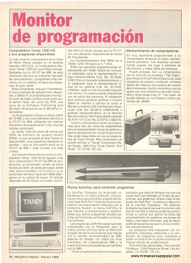 Monitor de programación - Febrero 1985