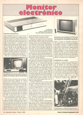 Monitor electrónico - Febrero 1985