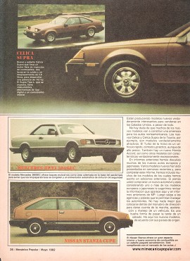 Nuevos Autos Japoneses y Europeos - Mayo 1982