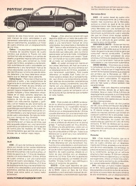 Nuevos Autos Japoneses y Europeos - Mayo 1982