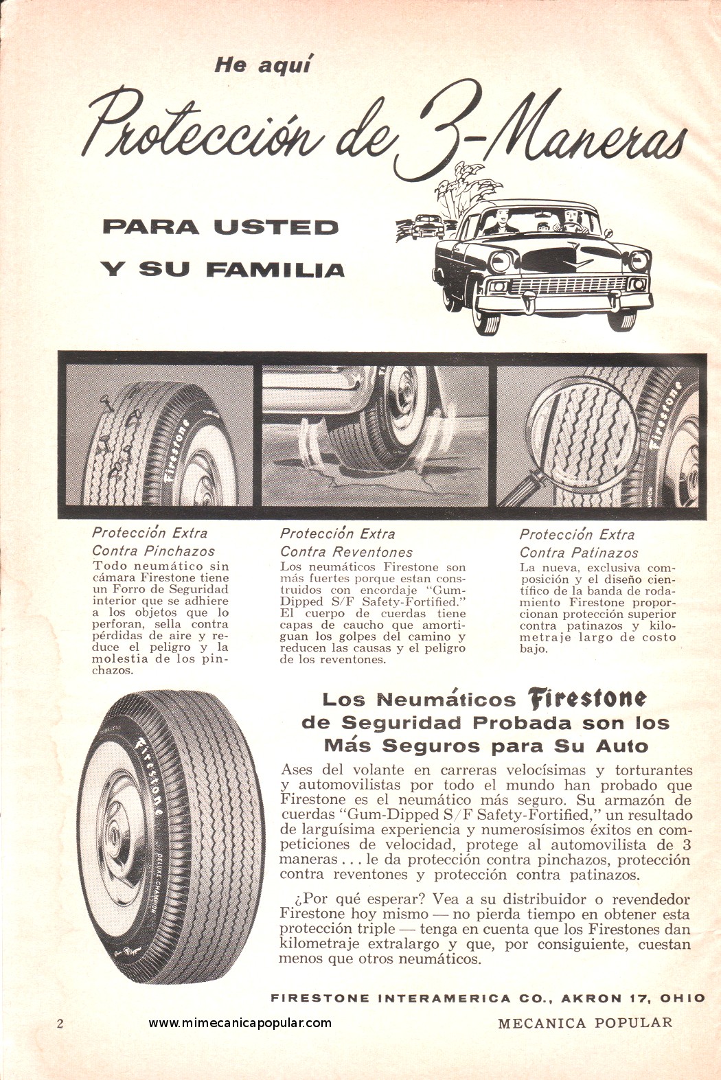 Publicidad - Neumáticos Firestone - Enero 1959