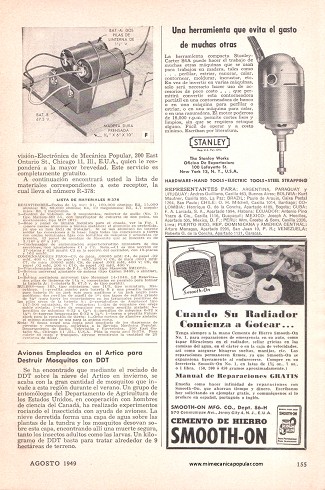 Receptor Superheterodino Portátil Para Excursiones - Agosto 1949