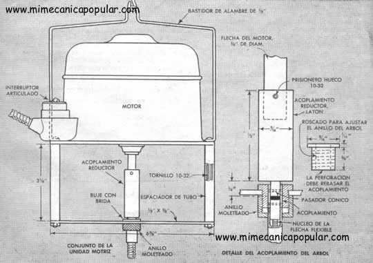 Grabador de Eje Flexible Impulsado por Motor de Aspiradora