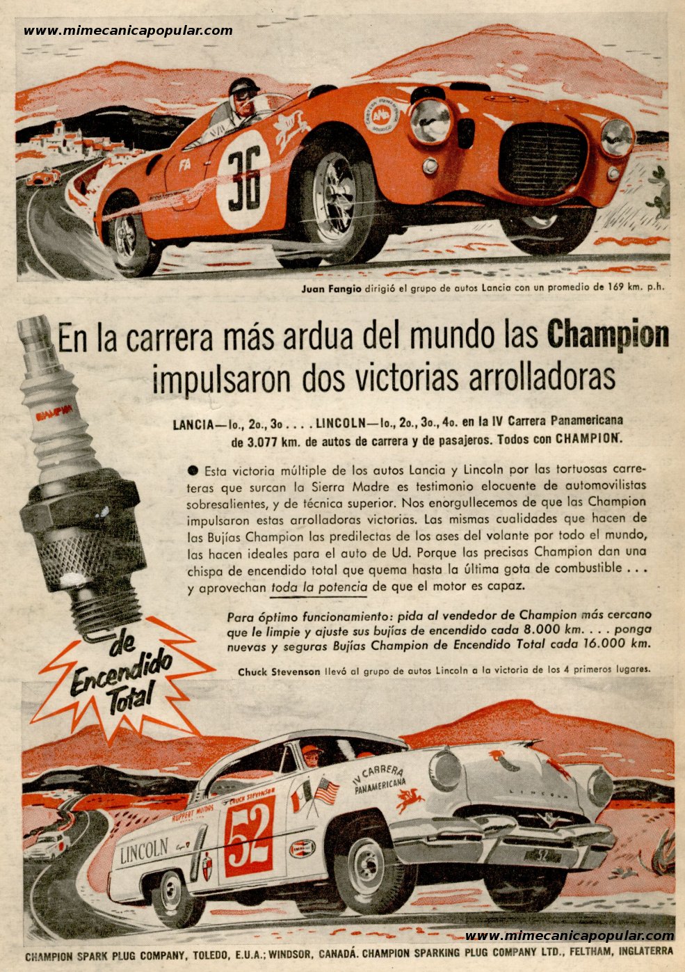 Publicidad - Bujías Champion - Marzo 1954