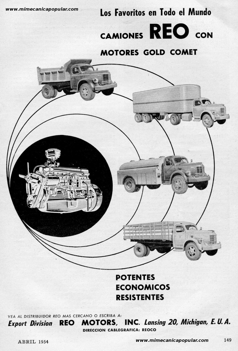 Publicidad - Reo Motors, Inc. - Abril 1954