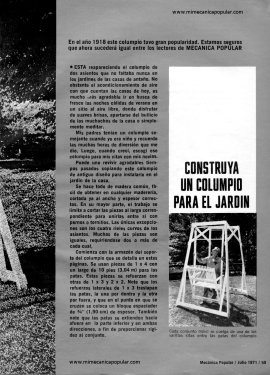 Construya un Columpio para el Jardín - Julio 1971