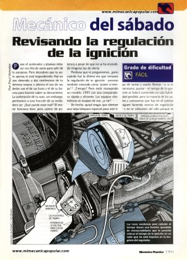 Mecánico del sábado - Revisando la regulación de la ignición - Enero 2001