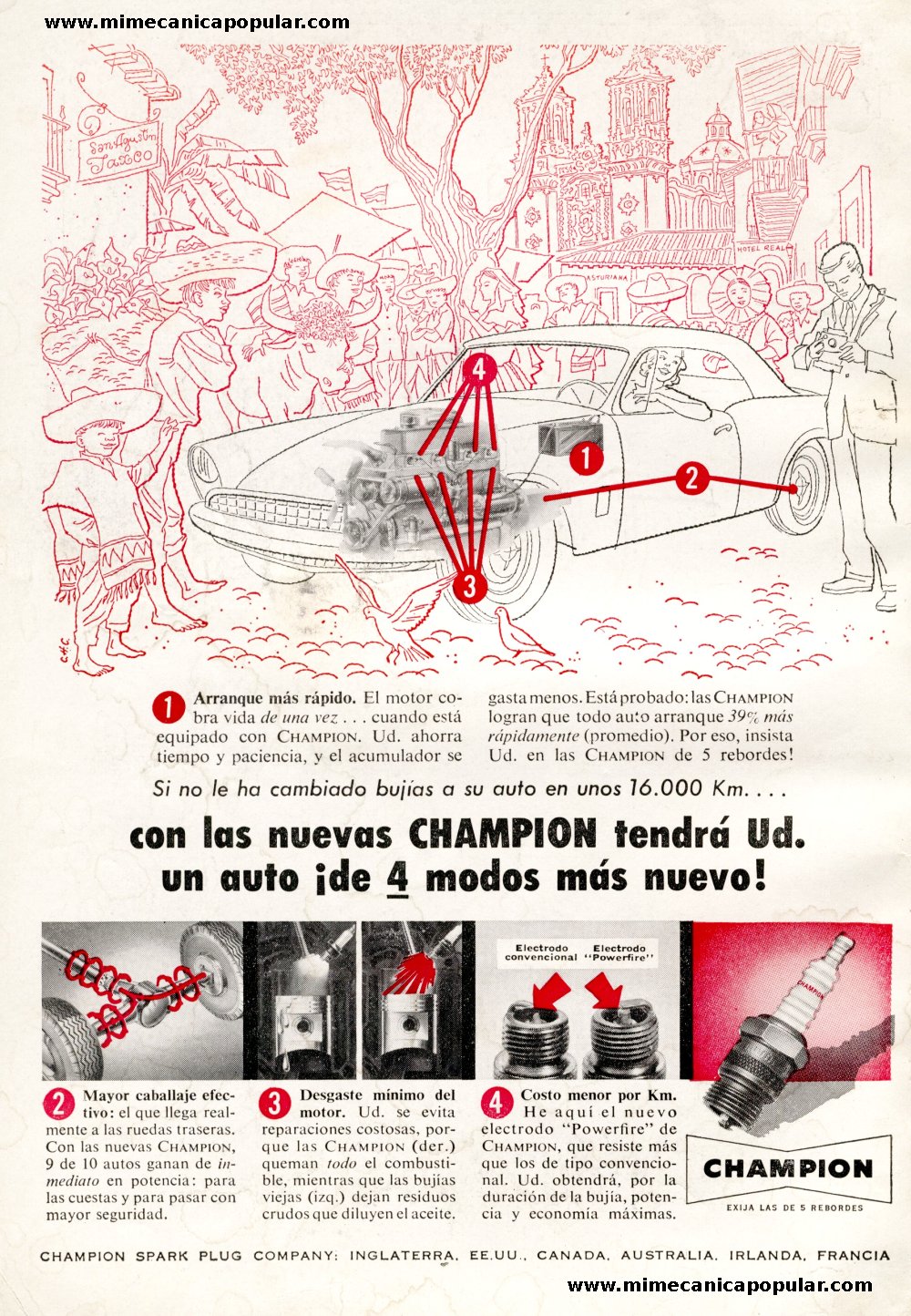 Publicidad - Bujías Champion - Agosto 1957