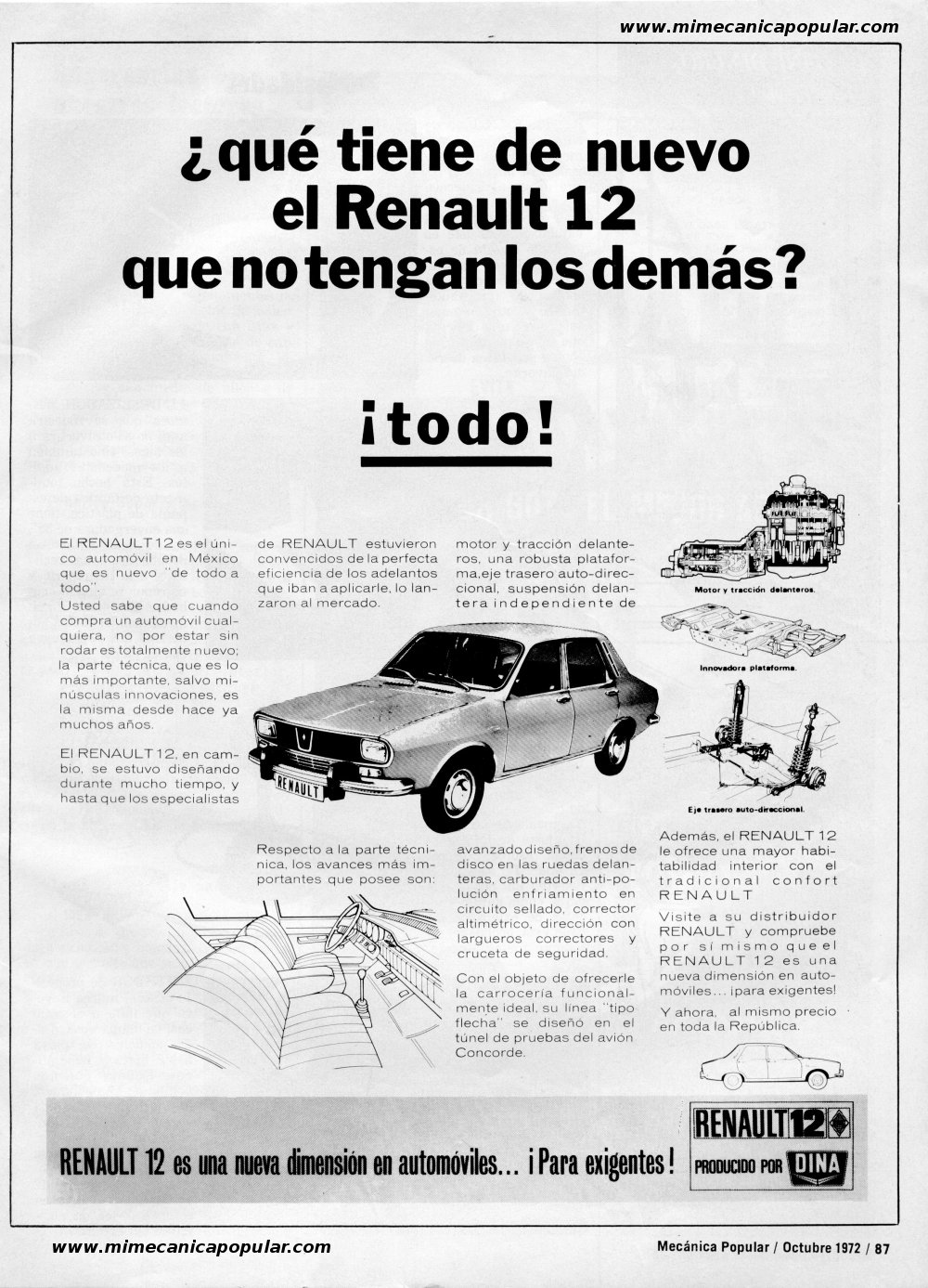 Publicidad - RENAULT 12 - Octubre 1972