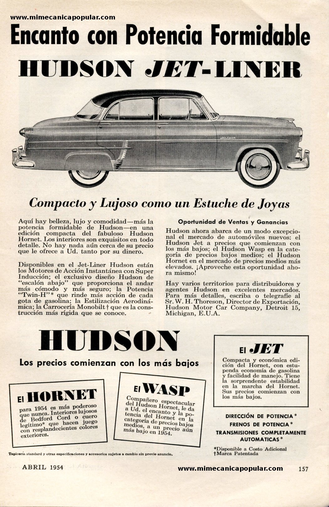 Publicidad - Hudson - Abril 1954