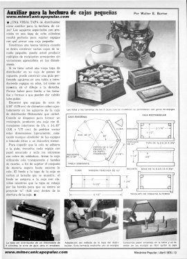 Auxiliar para la hechura de cajas pequeñas - Abril 1975