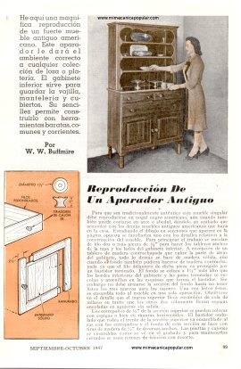 Reproducción de Un Aparador Antiguo - Septiembre-Octubre 1947