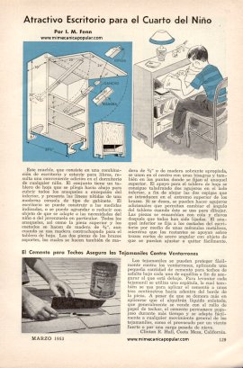 Atractivo Escritorio para el Cuarto del Niño - Marzo 1953