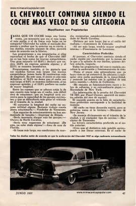 Informe de los dueños: Chevrolet 1957 - Junio 1957