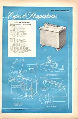 PLANO del MES . . . Cajas de Limpiabotas - Octubre 1953