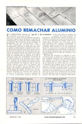 Cómo Remachar Aluminio - Marzo 1949