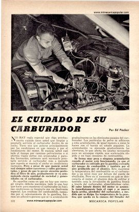 El Cuidado de su Carburador - Marzo 1956