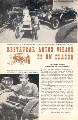 Restaurar Autos Viejos Es Un Placer - Julio 1954