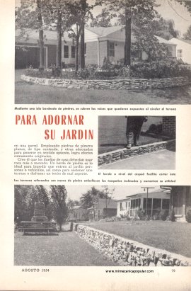 Use Rocas Para Adornar Su Jardín - Agosto 1954