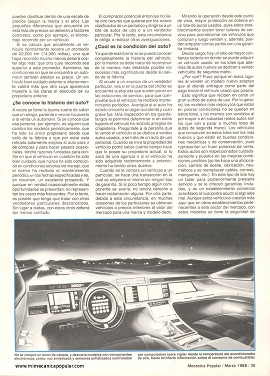 Cómo comprar un auto de uso - Marzo 1988