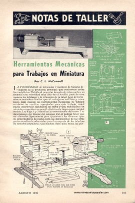 Herramientas Mecánicas para Trabajos en Miniatura - Agosto 1949