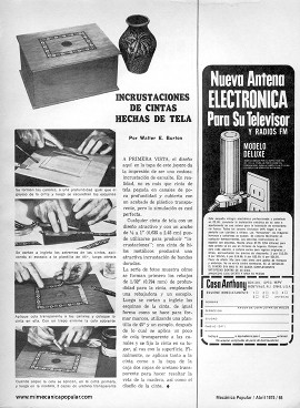 Incrustaciones de cintas hechas de tela - Abril 1975