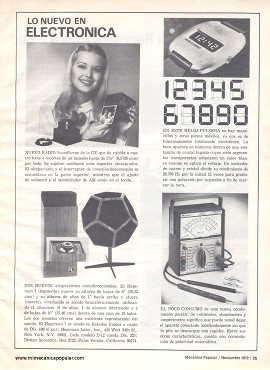 Lo Nuevo en Electrónica - Noviembre 1972