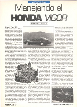 Manejando el Honda Vigor - Abril 1992