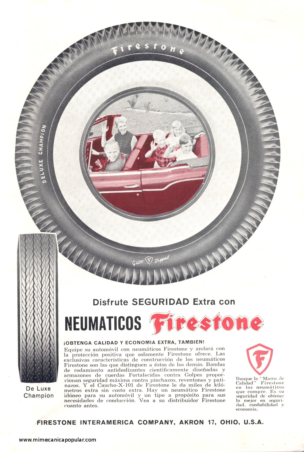 Publicidad - Neumáticos Firestone - Diciembre 1961